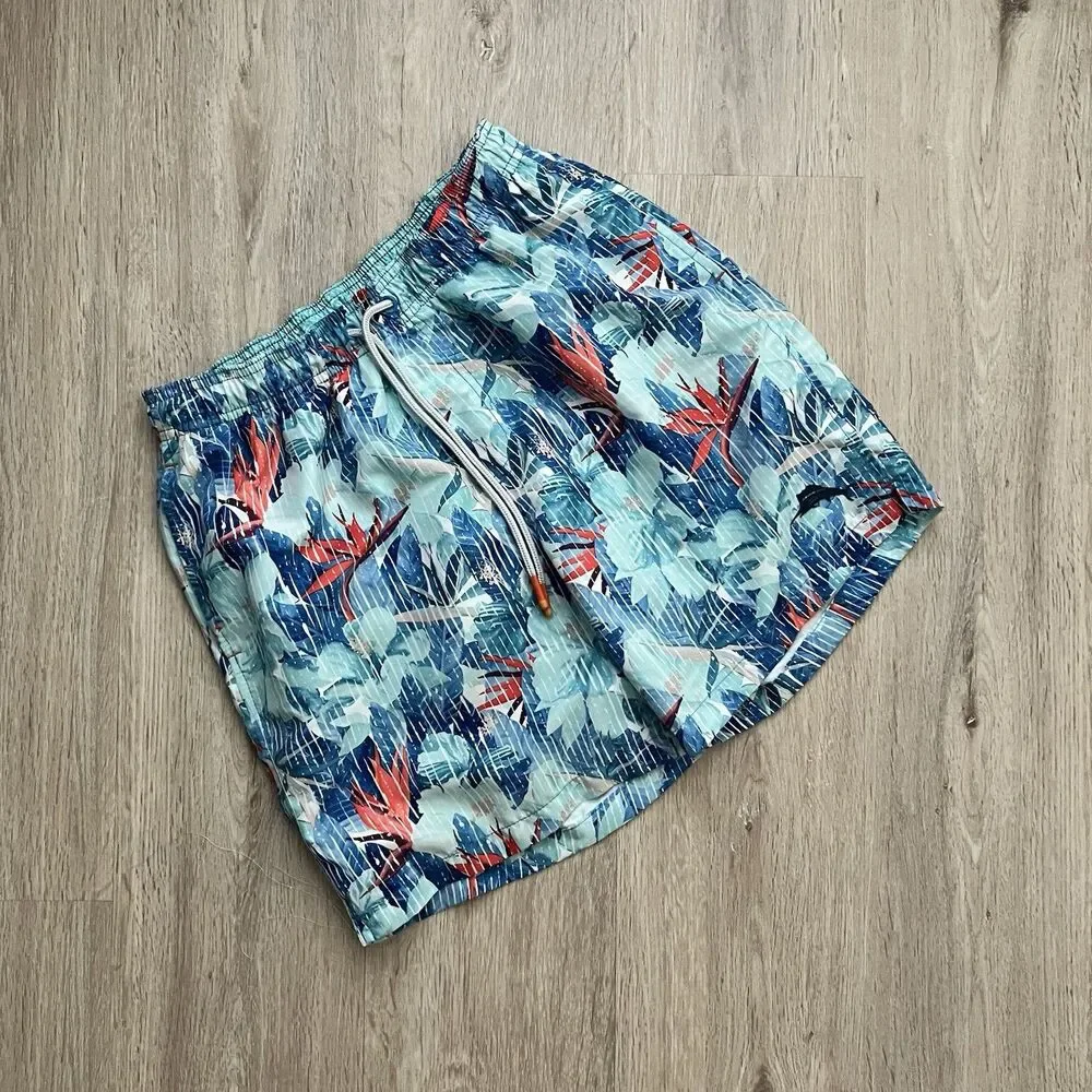 Tommy Bahama Swim Trunks Mens Small Blue Relax Tropical Floral Board Shorts 6